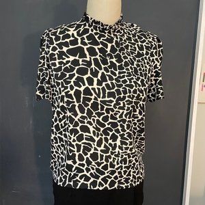 Veronica M Black and Cream Printed Blouse